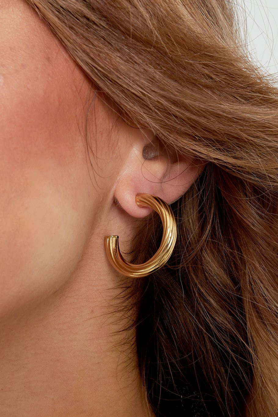 earrings round stripes small h5Picture3