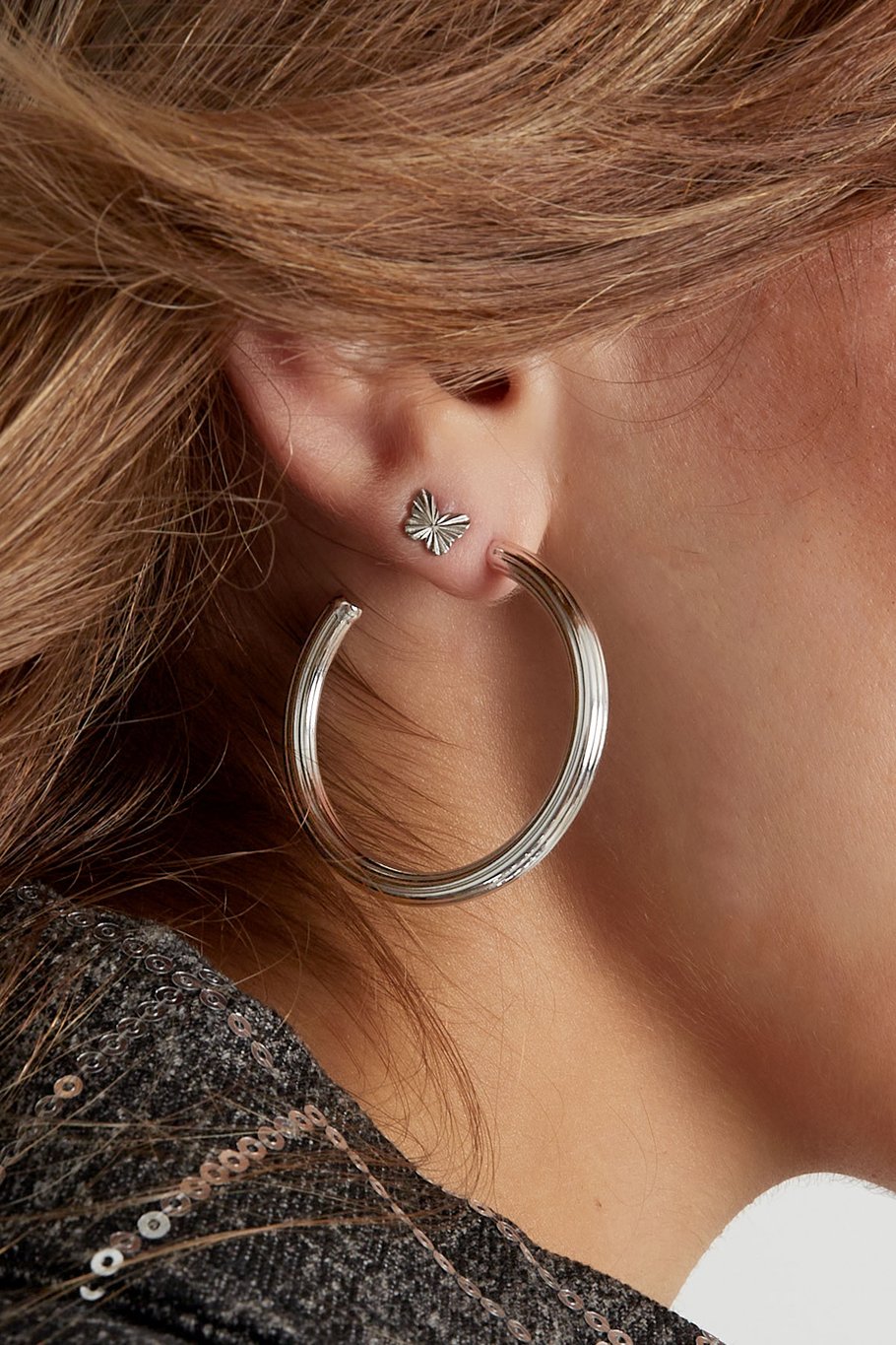 Classic earrings medium - Silver Color color h5Picture3