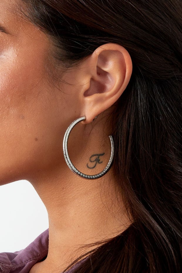 Earrings snake print - Silver Color color h5Picture3