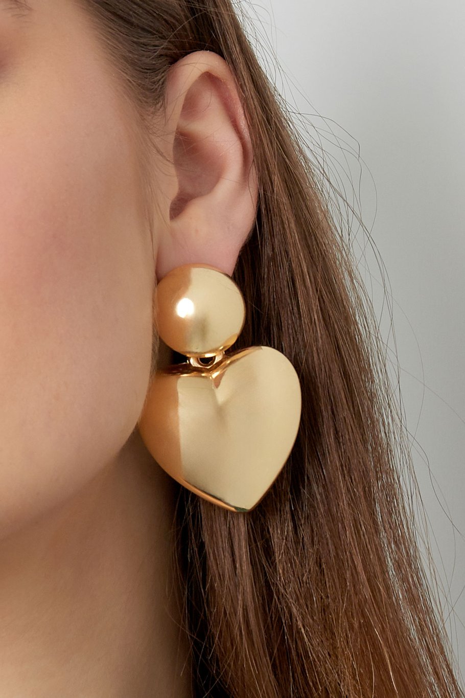 earrings heart with dot metal Picture3