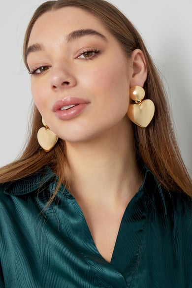 earrings heart with dot metal h5 Picture4