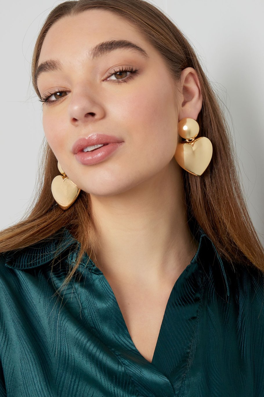earrings heart with dot metal Picture4