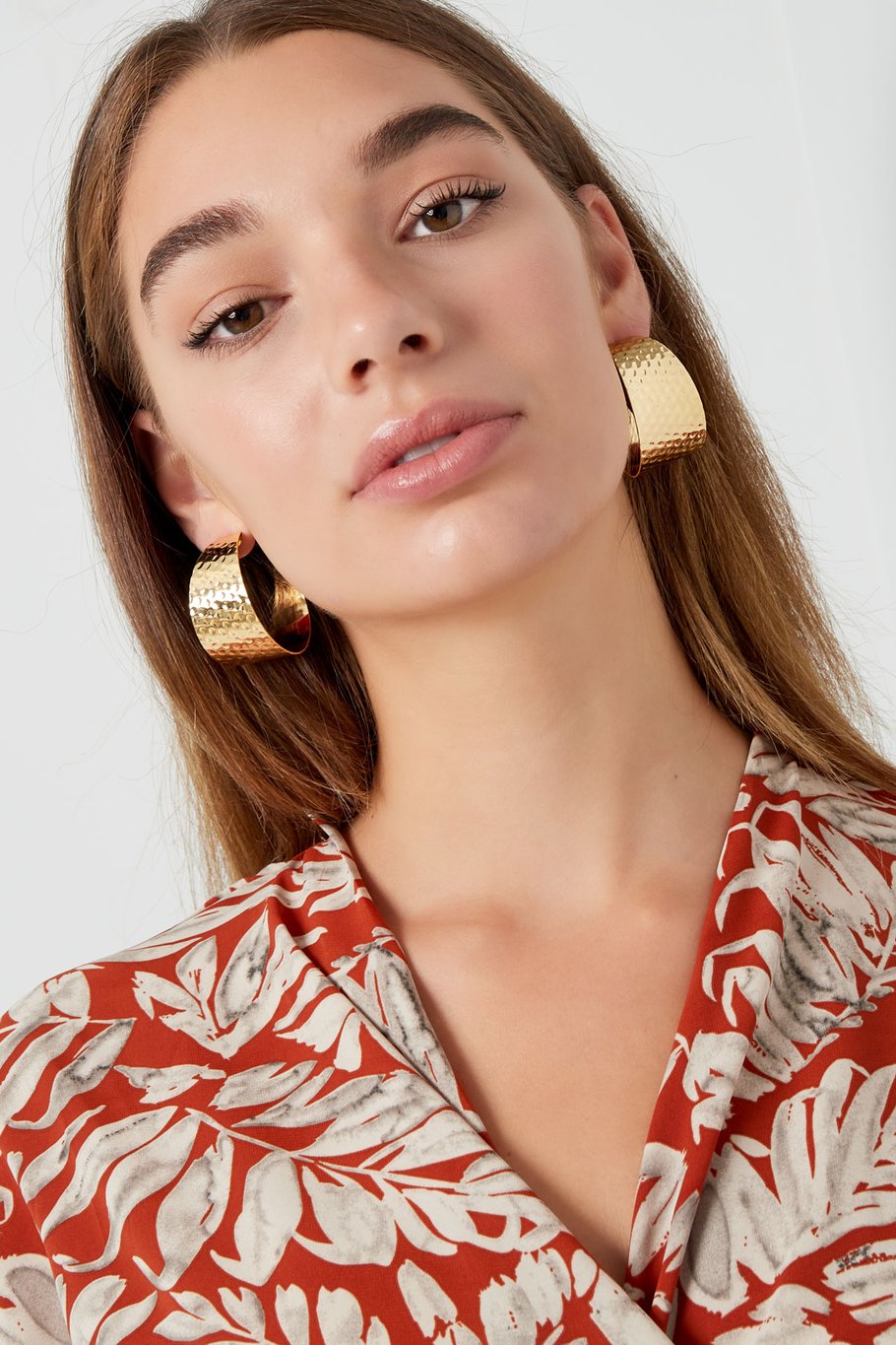 Earrings round print - Silver Color color Picture2