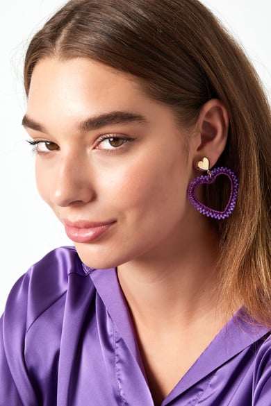 Boucles d'oreilles en forme de coeur Marron h5 Image2