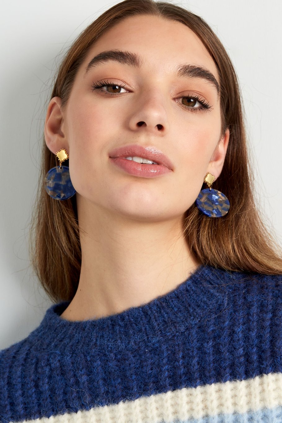 Earrings clover with circle - Gold color/green Picture2