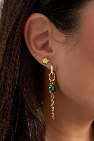 Pendientes amante de la luz de la luna - Color dorado verde h5 Imagen3