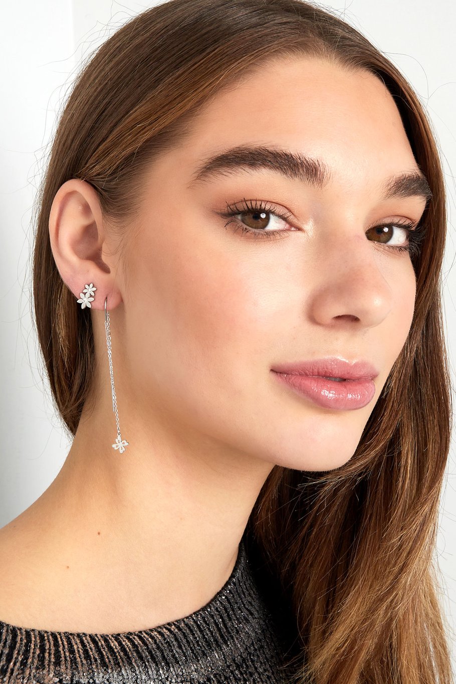 pendientes largos de flores Imagen2