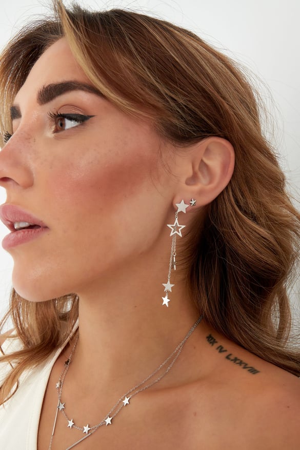earrings stars & necklace
