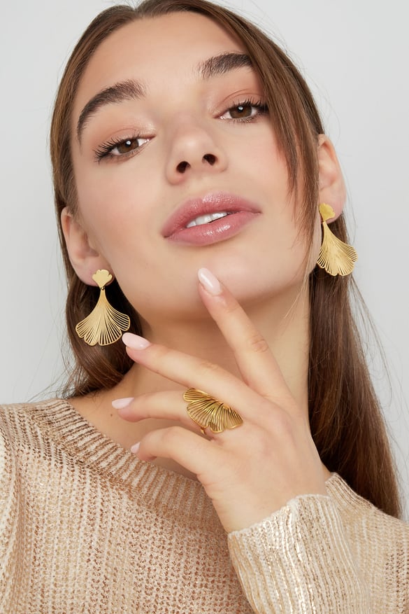earrings large leaf