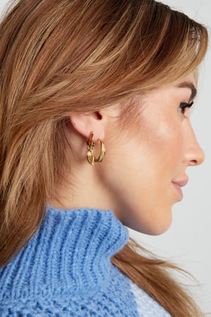 Leaf earrings with pearls - Gold color h5 Picture2