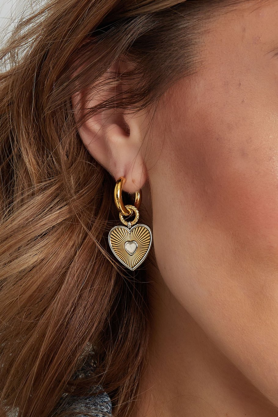 Earrings hearts - Gold color/silver Picture3