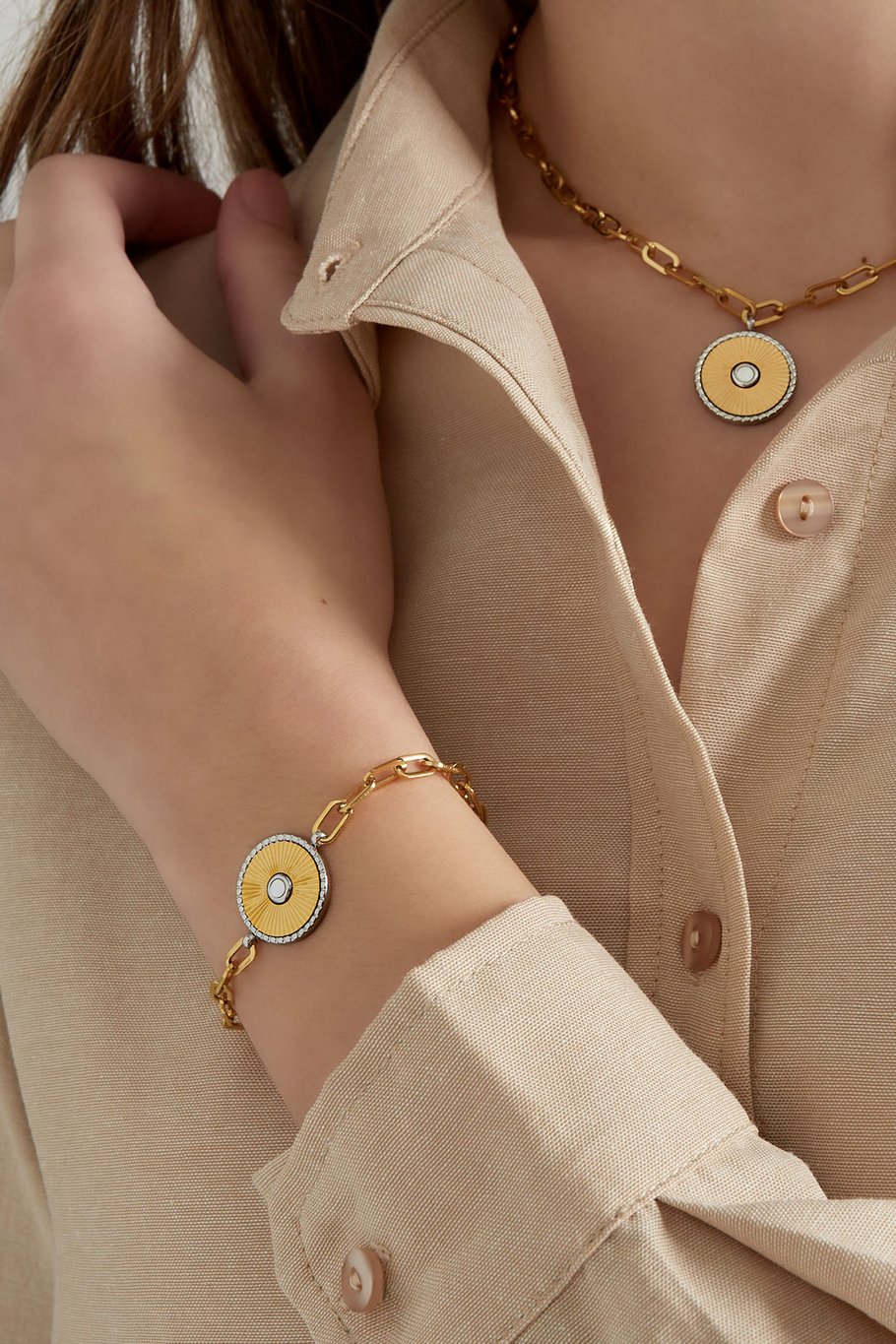 link bracelet with gold/silver detail h5Picture3