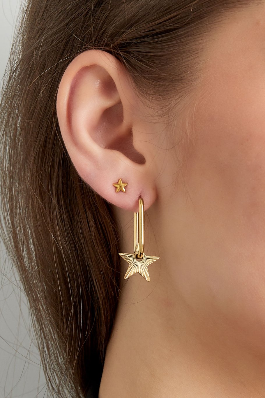 pendientes alargados con estrella - color plata Imagen3
