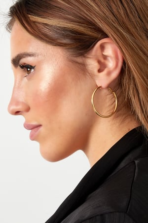 Earrings basic medium - Gold color h5 Picture4