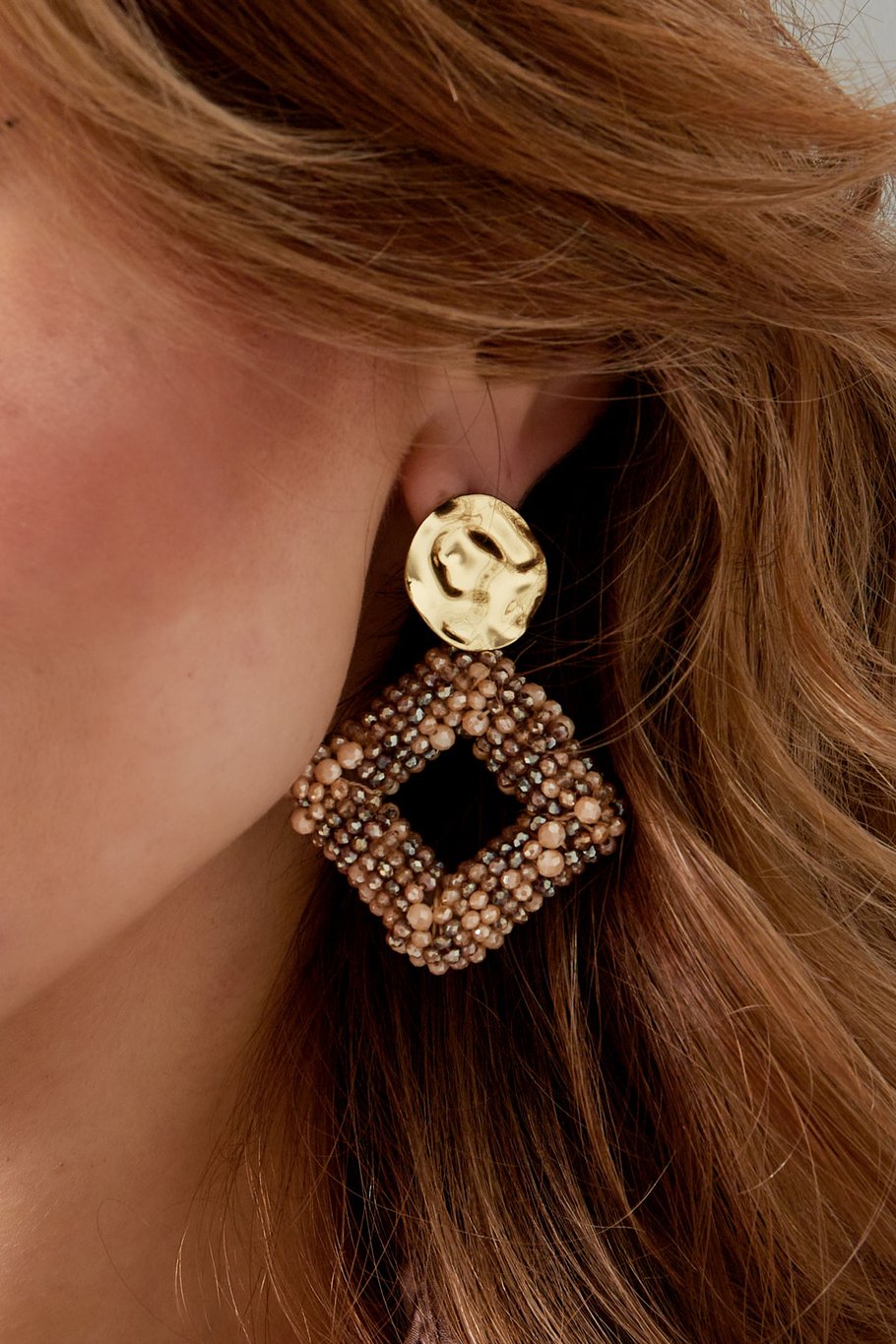 earring glass beads diamond - black  Picture3