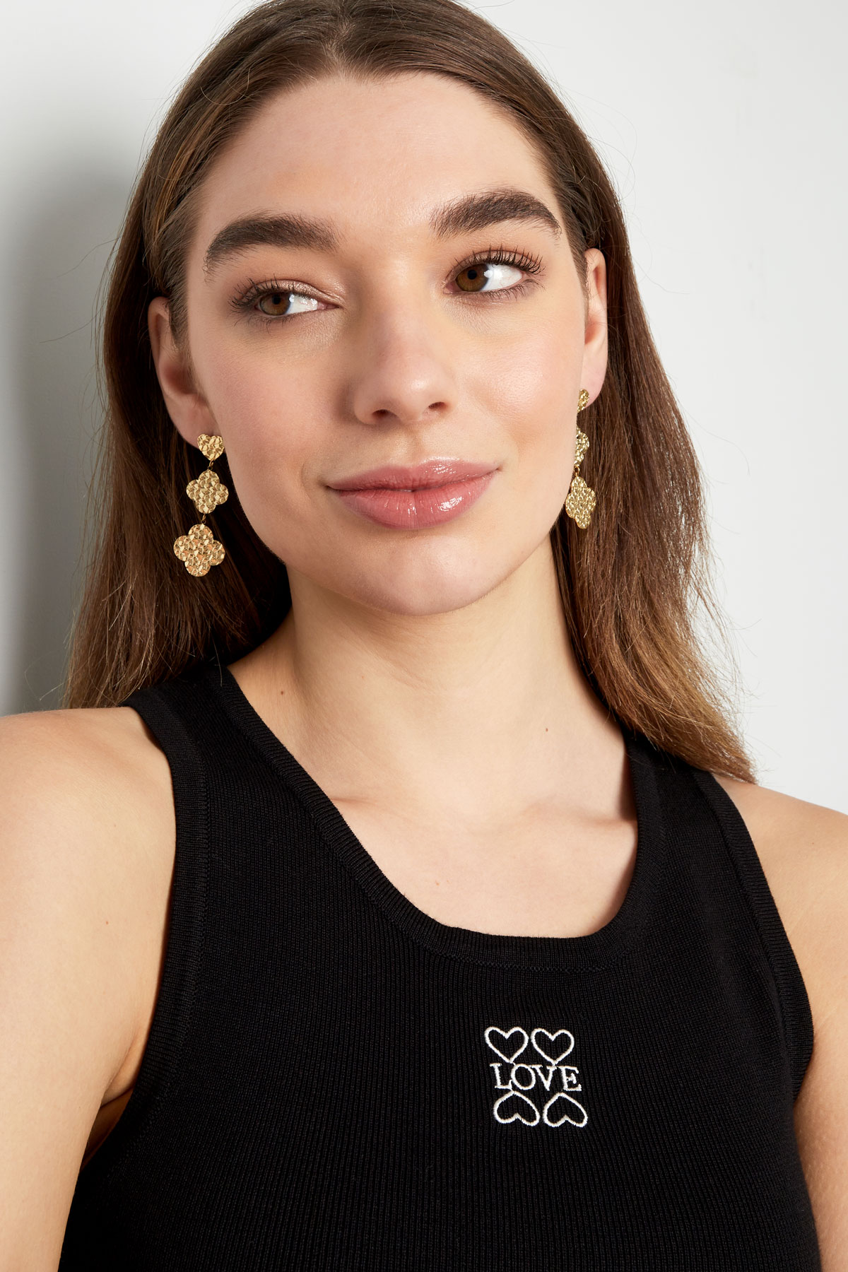 earrings relief clover and hearts