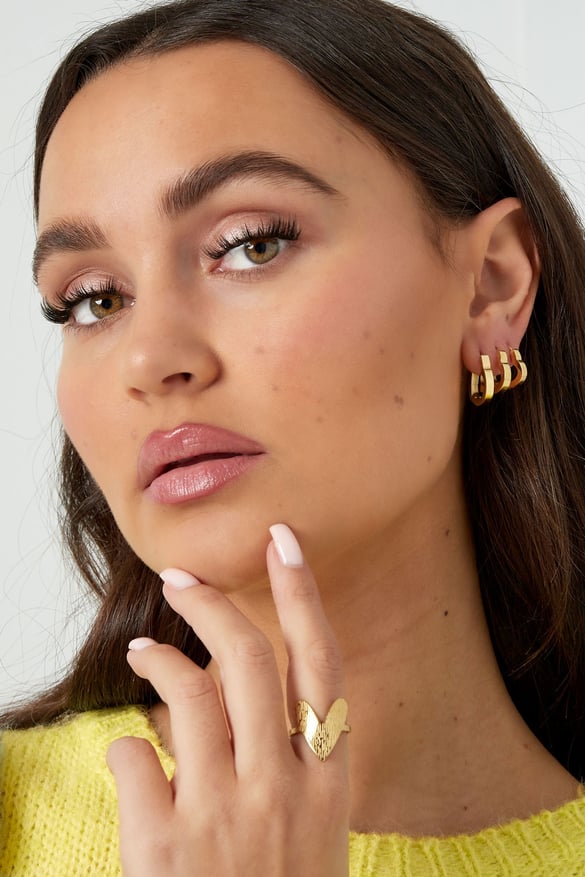 Boucles d'oreilles basiques coeur petit - doré