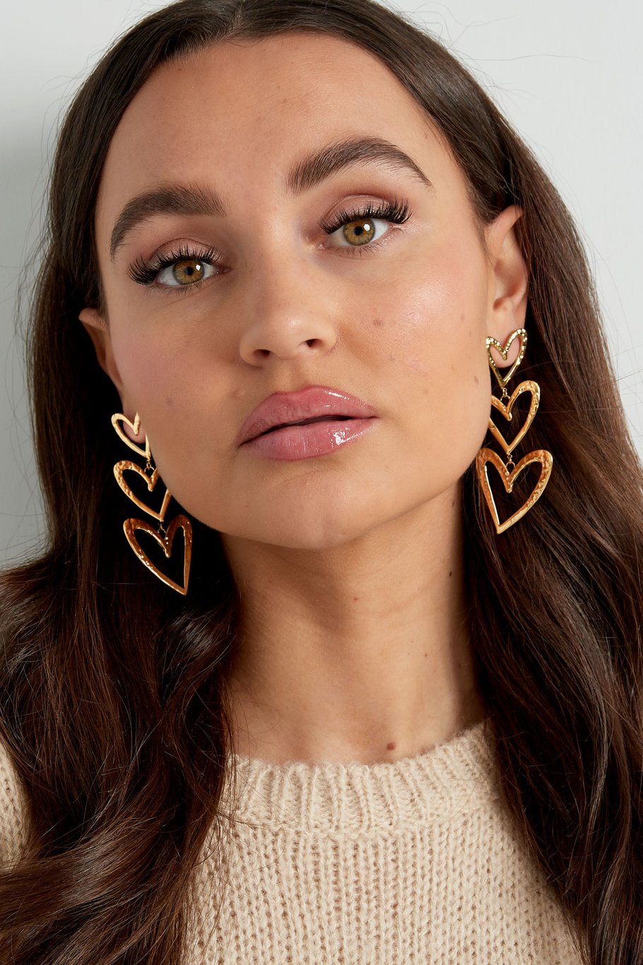 triple heart earring structure Picture2