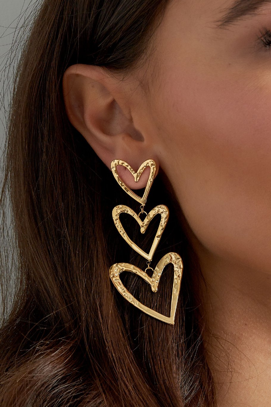 triple heart earring structure Picture3
