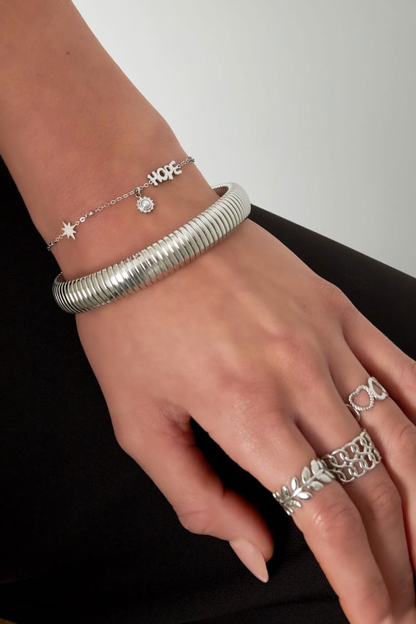 ball bracelet with hope and pendants - Silver Color color