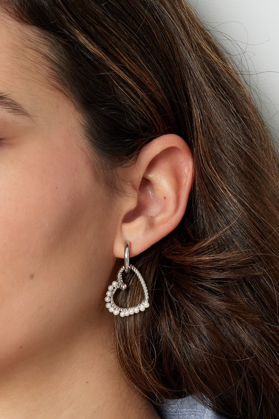 heart earring with pearls Picture3