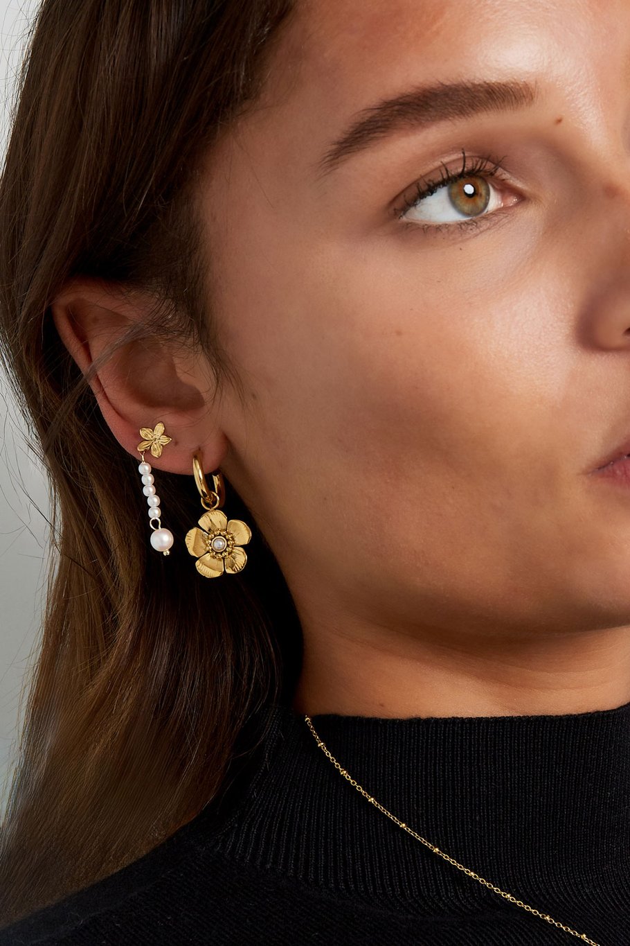 fiori con pendente di perla - Colore argento Immagine4