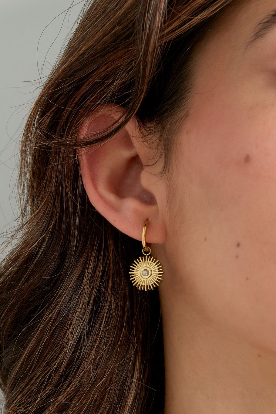 Earrings sunny with pearl - Silver Color color Picture3