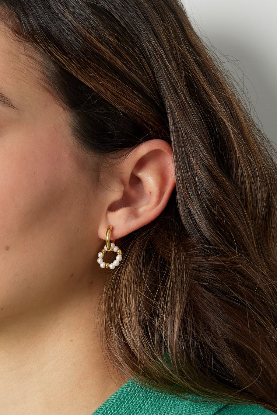 Earrings pearl sun - Silver Color color Picture3