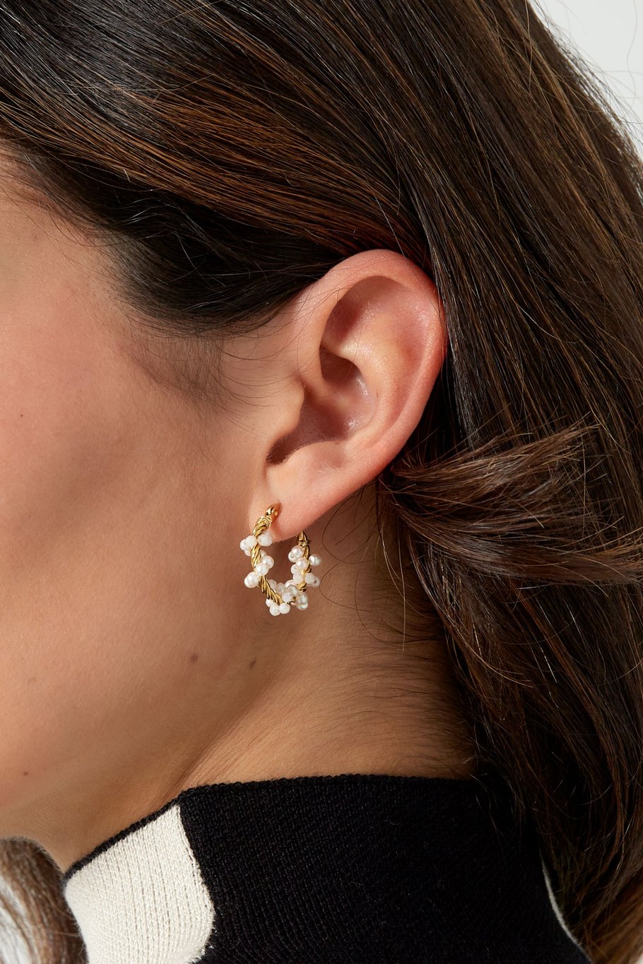 rope earring twisted with pearls Picture3