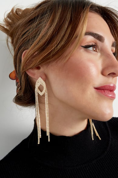 Pendientes brillante fabuloso Color dorado - cobre circonio h5 Imagen4