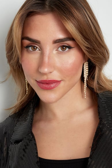Pendientes brillantes amor plata - circonita cobre h5 Imagen4
