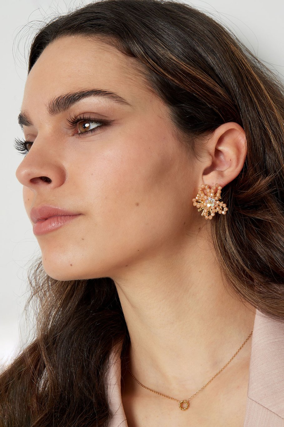 Beaded flower earrings - fuchsia h5Picture4