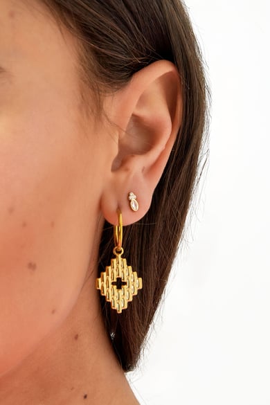 oorstekers vintage look met steentjes h5 Afbeelding2