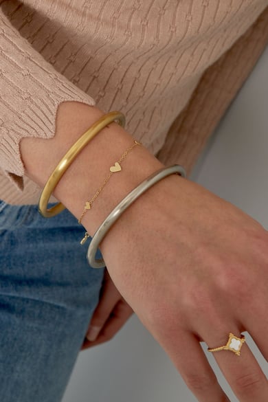 Classic bracelet with hearts - stainless steel   h5 Picture2