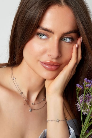 Blumen-Party-Armband – Silber h5 Bild2