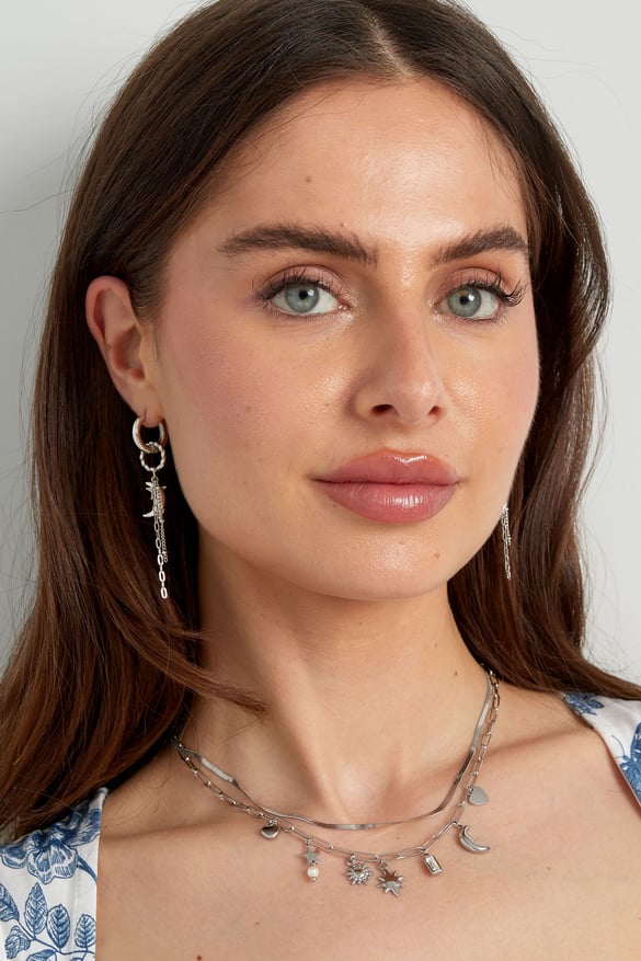 earrings with star, moon and pearl 2