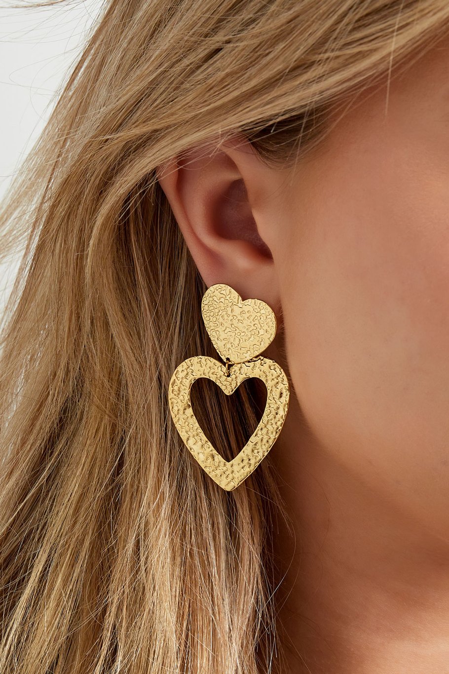 orecchini struttura a cuore - colore oro h5Immagine3