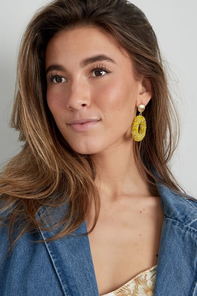 Oval disco dip earring - multi h5 Picture2