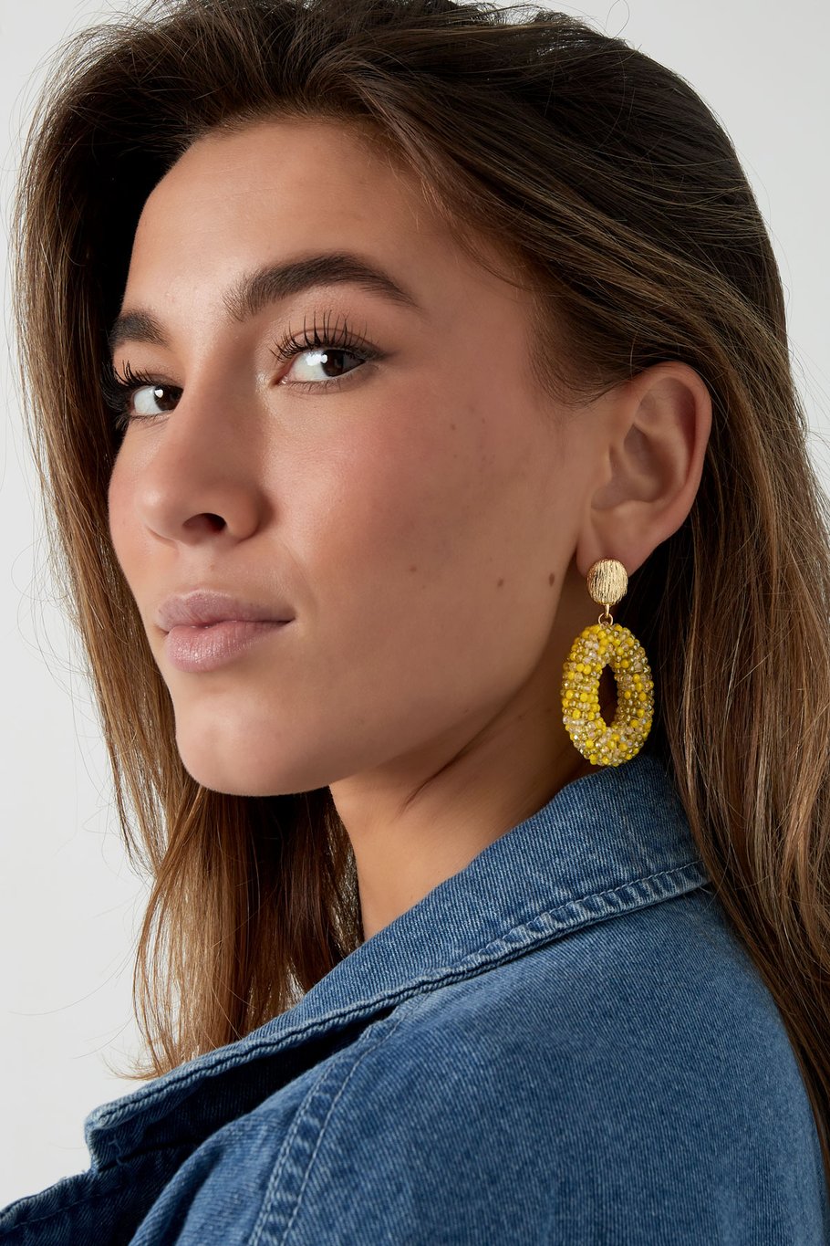 Oval disco dip earring - multi Picture4