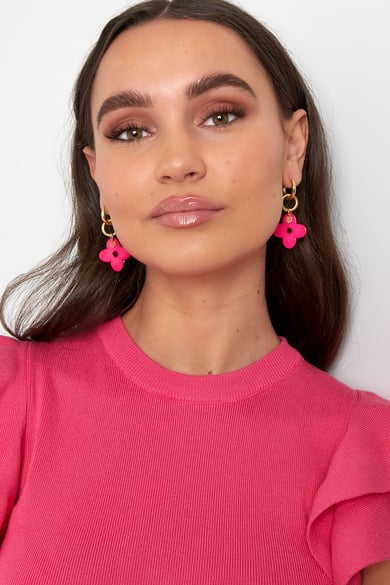 Ohrringe Glückszahl - Fuchsia h5 Bild2