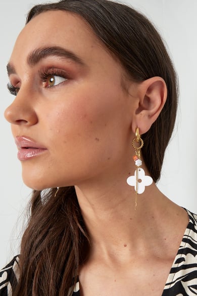 earrings flower power - white  h5 Picture4