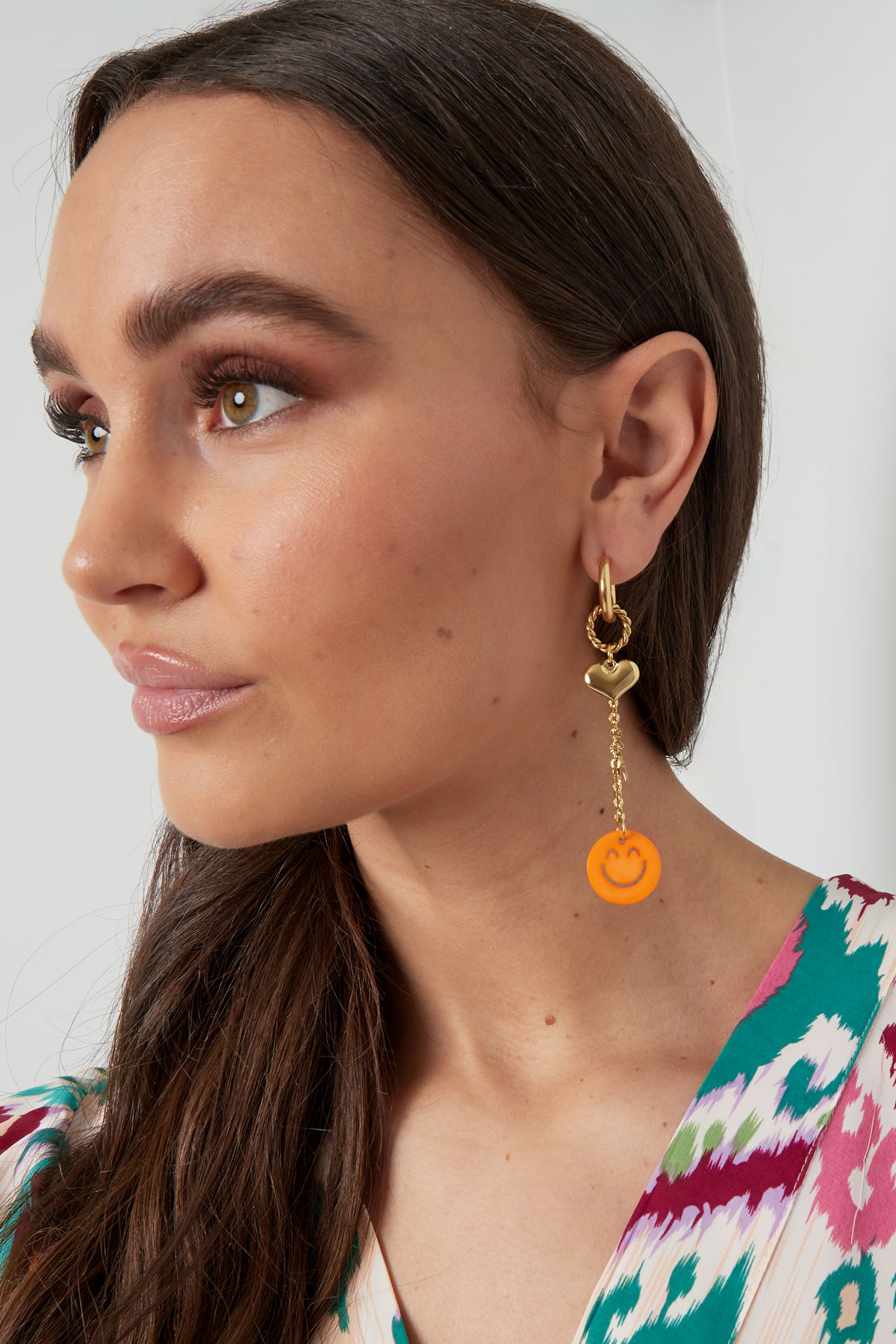 Earrings love to smile - fuchsia