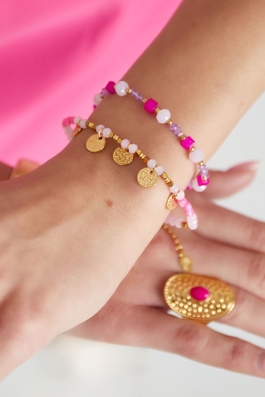 Armband „free your mind“ – hellrosa Bild2