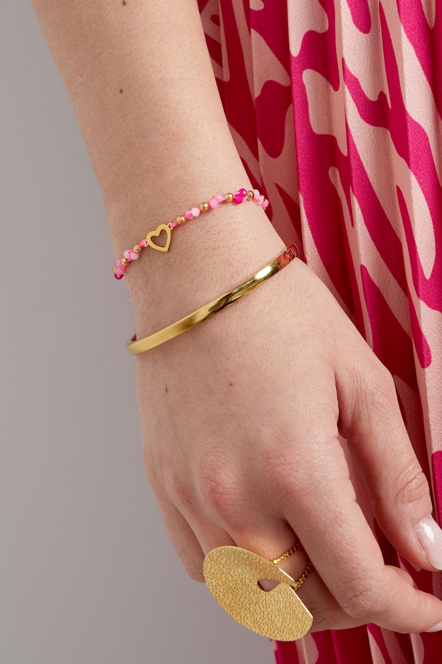 Sommerarmband buntes Herz - fuchsia Bild2