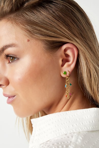 Pendientes de colores desordenados - Color dorado h5 Imagen4