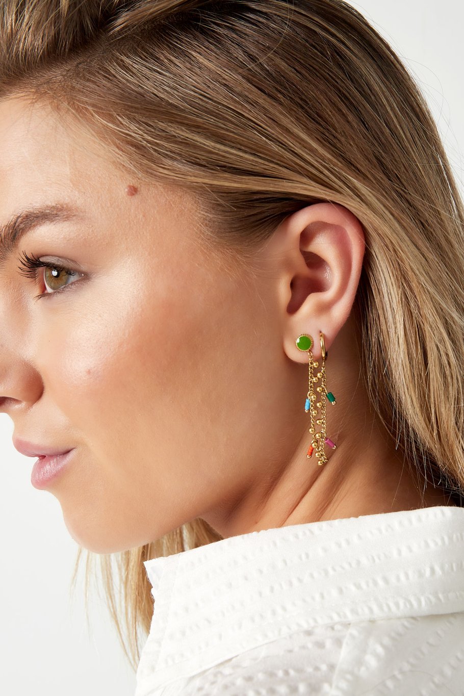 Pendientes de colores desordenados - Color dorado Imagen4