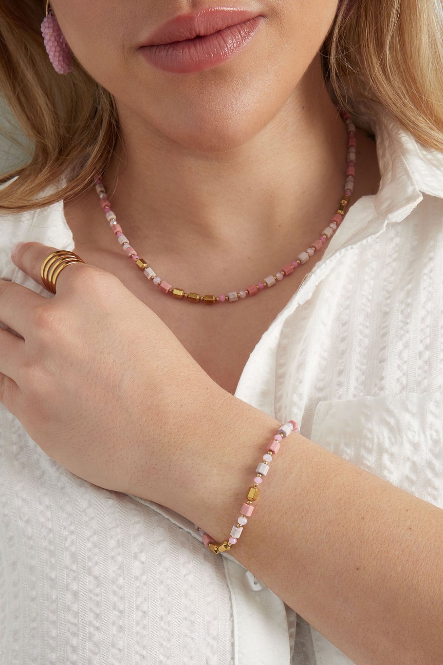 Farbenfrohes Festivalarmband - blau/Goldfarbe  Bild3