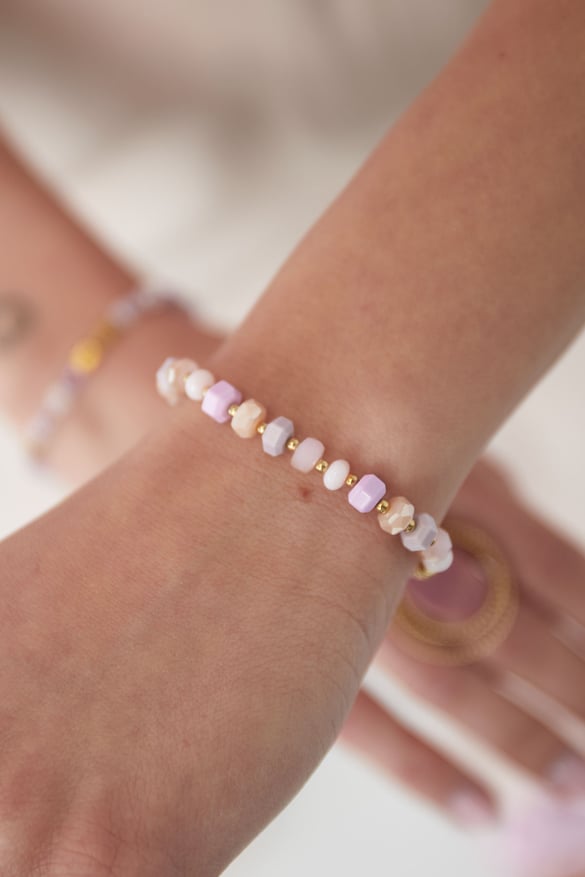 Bracelet colorful wrap - pink/Gold color  2