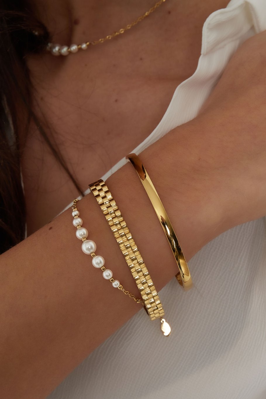 Glieder-Armreif – Silber Bild2