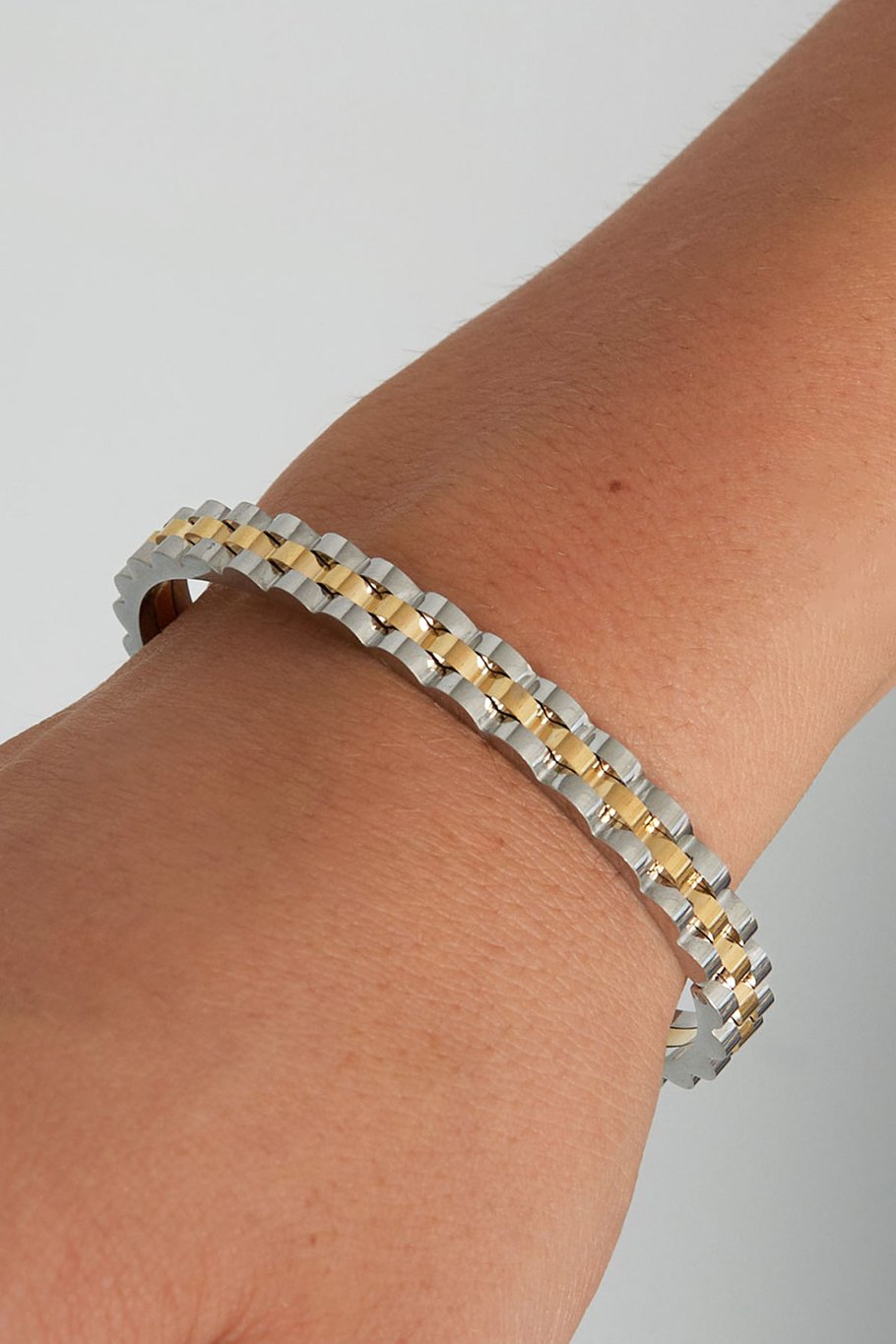 Glieder-Armreif – Silber Bild3